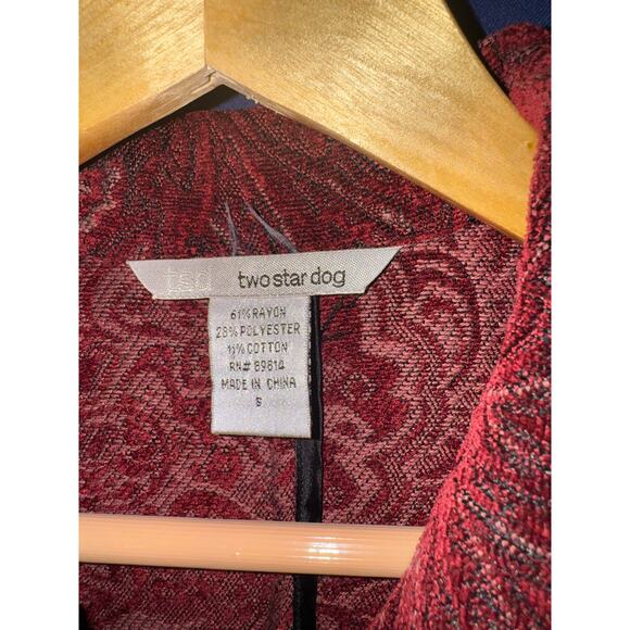 Vintage Two Star Dog Tapestry Paisley Blazer Jacket Women's Size Small Academia - Picture 5 of 6